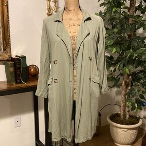 AMISU trench coat, sage, size 6